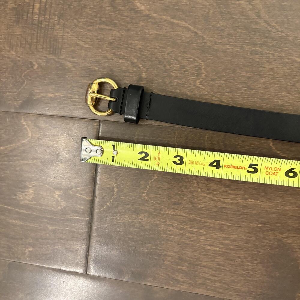 Gucci Black Leather Belt Women Size 80 US 32 Gold Horsebit Buckle Italy Classic - Picture 13 of 15